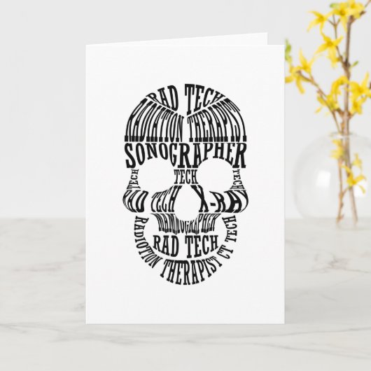 Krass Tech Skull Technologe Xray Radiology Tech Karte (Gelbe Blume)