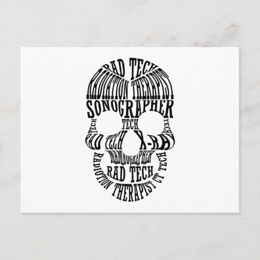 Krass Tech Skull Technologe Xray Radiology Tech Postkarte (Vorderseite)