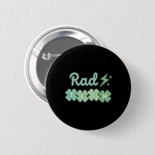 Krass Tech St Patricks Day Xray Irish Lucky Radiol Button (Vorne & Hinten)