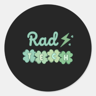 Krass Tech St Patricks Day Xray Irish Lucky Radiol Runder Aufkleber