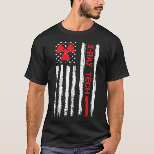 Krass Tech X-Ray Technologe Tech American Flag T-S T-Shirt (Vorderseite)