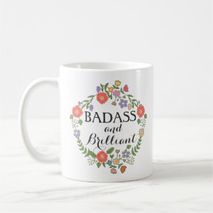 Krass und brillant lustiger Hipster-Humor floral Kaffeetasse