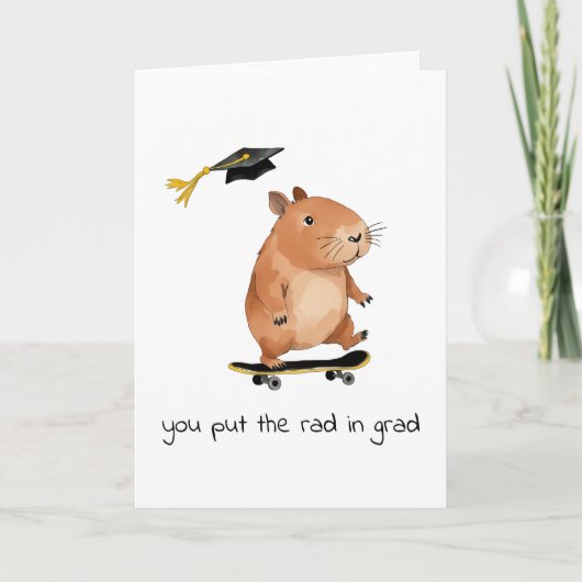 Krasse Grand Skateboarding Capybara Abschluss Card Karte (Vorderseite)