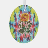 Krasse Krasse Rose Ornament Aus Glas (Vorderseite Rechts)