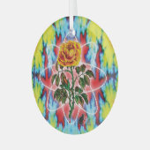 Krasse Krasse Rose Ornament Aus Glas (Vorderseite links)