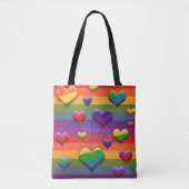 Krasse Regenbogenkeile Striptes Retro Fun Muster Tasche (Vorderseite)