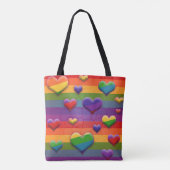 Krasse Regenbogenkeile Striptes Retro Fun Muster Tasche (Rückseite)
