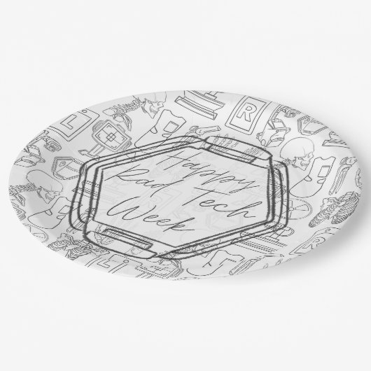 Krasse Tech-Woche Pappteller (Schrägansicht)