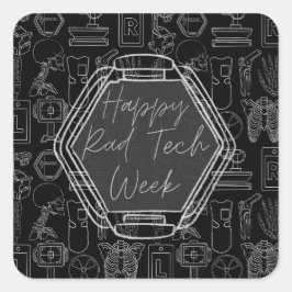 Krasse Tech-Woche Quadratischer Aufkleber