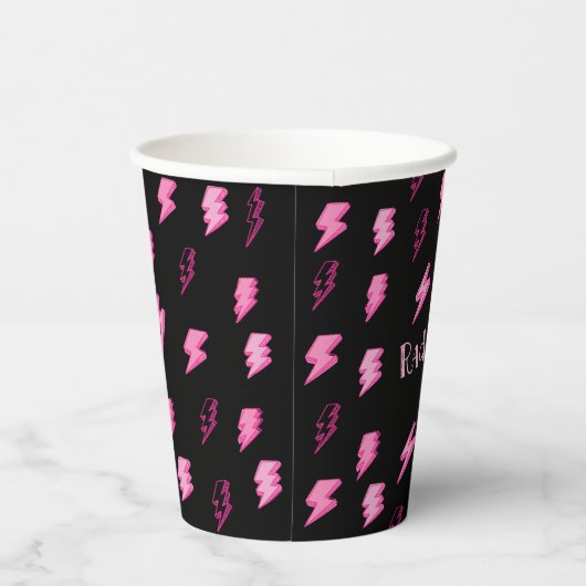 Krassen ZWEI der Knochen, Mädchen rosa Blitzschlag Pappbecher (Rechts)