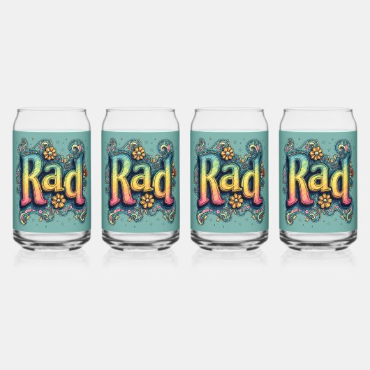 Krasser 70er Groovy Psychedelic Ästhetik Dosenglas (Vorderseite)