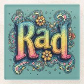 Krasser 70er Groovy Psychedelic Ästhetik Glasuntersetzer (Vorderseite)