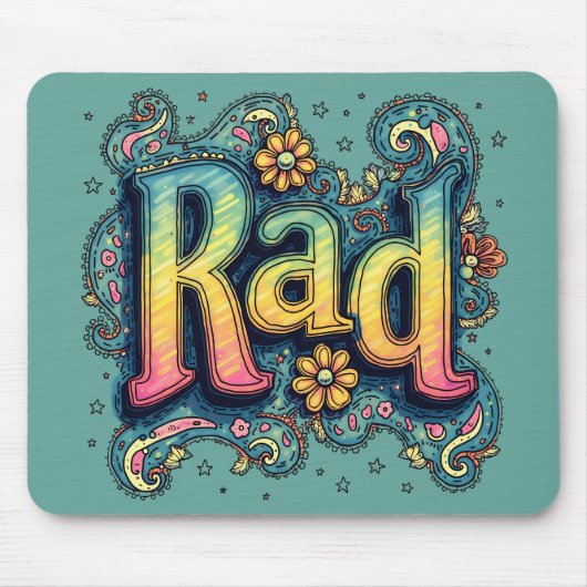 Krasser 70er Groovy Psychedelic Ästhetik Mousepad (Vorne)