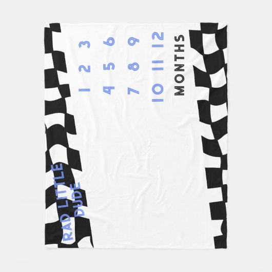 "Krasser kleiner Typ" Karo Milestone Fleece Blanke (Vorderseite)