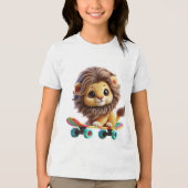 Krasser Löwe an einer Rolle Tri-Blend Shirt (Vorderseite)