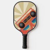 Krasser Retro-Boombox-Radio Pickleball Schläger (Rückseite)