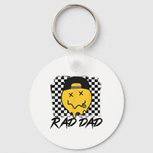 Krasser Vater Funny Checkered Vater#39;s Day Smile Schlüsselanhänger