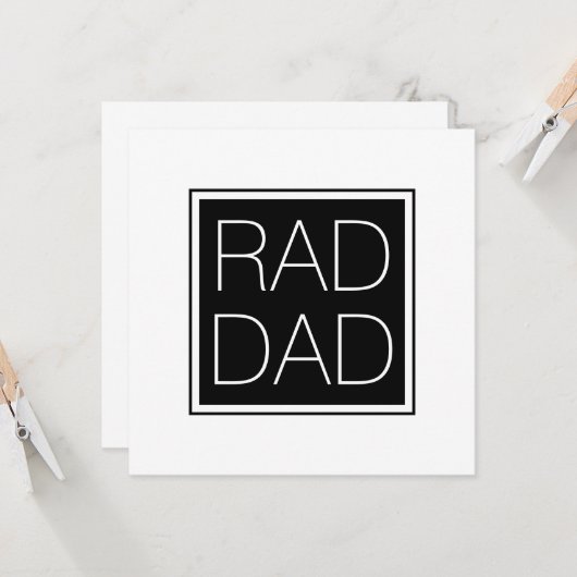 Krasser Vater Schwarz-weiß minimalistische Typogra Karte (Vorderseite/Rückseite Beispiel)