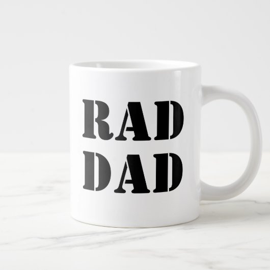 Krasser Vater Schwarz-weiß moderne Typografie cool Jumbo-Tasse (Rechts)