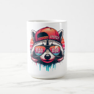 Krasses Raccoon - Cooler Vater Energie Kaffeetasse