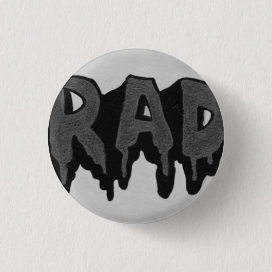 "Krasses" Schwarzweiss-Grunge-Abzeichen Button (Vorderseite)