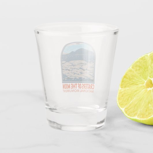 Krater des Mondmonds Nationaldenkmal Idaho Retro Schnapsglas (Rückseite)
