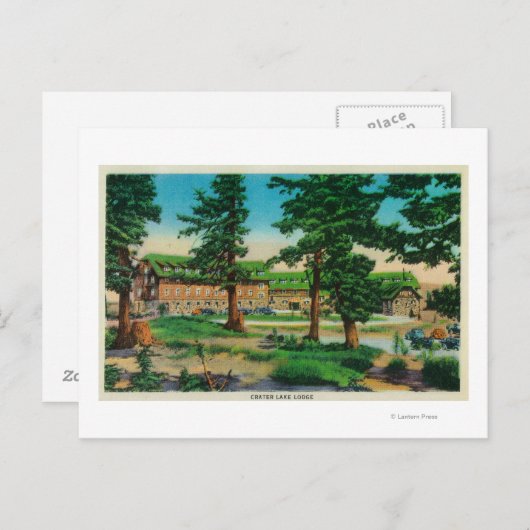 Krater Lake Lodge und Old PinesKrater Lake, OR Postkarte (Vorne/Hinten)