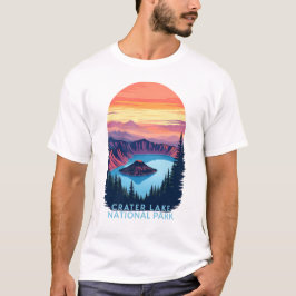 Krater Lake National Park - Retro Sunset Landschaf T-Shirt
