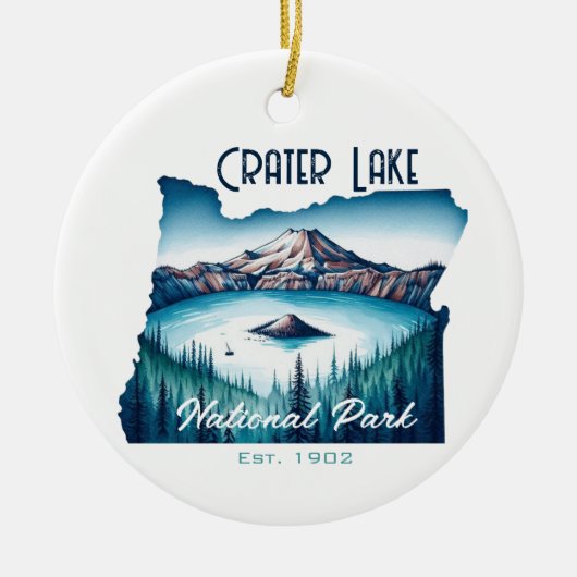 Krater Lake National Park Souvenir Geschenk Keramik Ornament (Vorne)