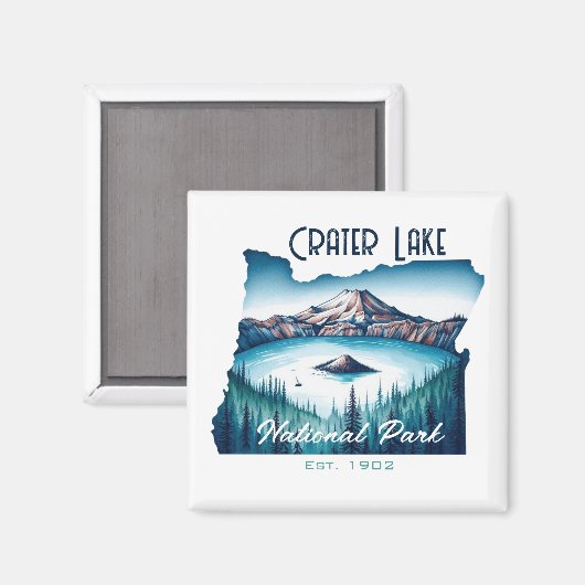 Krater Lake National Park Souvenir Geschenk Magnet (Vorderseite/Rückseite)