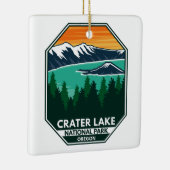 Krater Lake Nationalpark Elk Retro Kompass Emblem Keramikornament (Rechts)