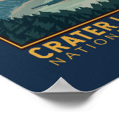 Krater Lake Nationalpark Vintages Emblem Poster (Ecke)