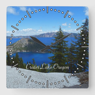 Krater Lake Oregon Quadratische Wanduhr