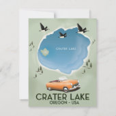 Krater Lake Oregon Reiseplan Plakat (Rückseite)