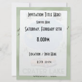 Krater Lake Oregon Reiseplan Plakat Einladung (Rückseite)