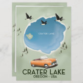 Krater Lake Oregon Reiseplan Plakat Einladung (Vorne/Hinten)