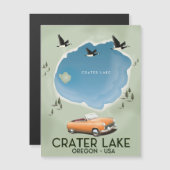 Krater Lake Oregon Reiseplan Plakat Magnetkarte (Vorne/Hinten)