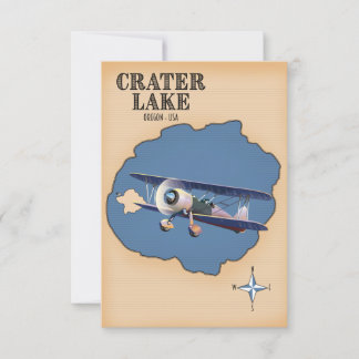 Krater Lake Oregon USA Vintage Karte