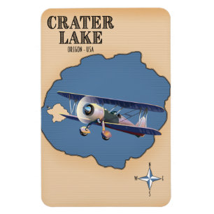 Krater Lake Oregon USA Vintage Karte Magnet