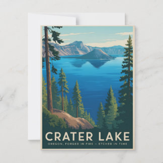 Krater Lake Oregon - Vintage Travel Poster Postkarte