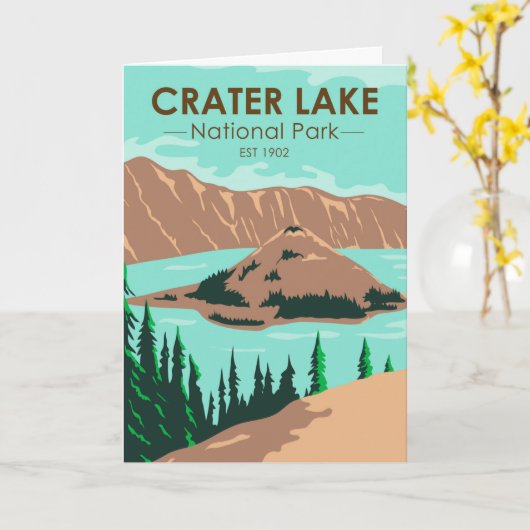 Krater Nationalpark California Vintag Karte (Gelbe Blume)
