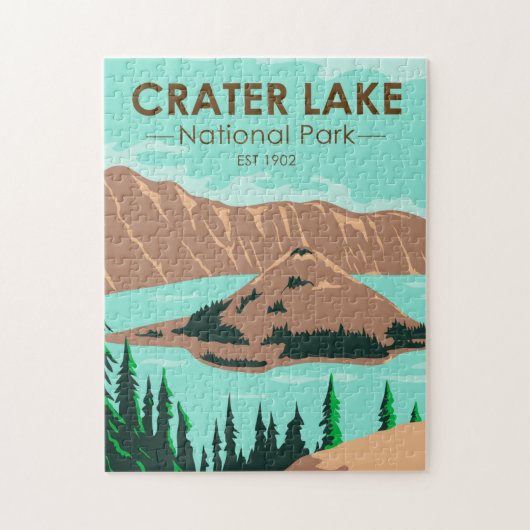 Krater Nationalpark California Vintag Puzzle (Vertikal)