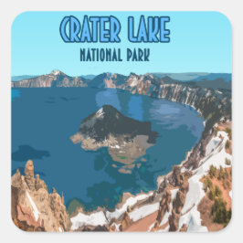 Krater Nationalpark California Vintag Quadratischer Aufkleber