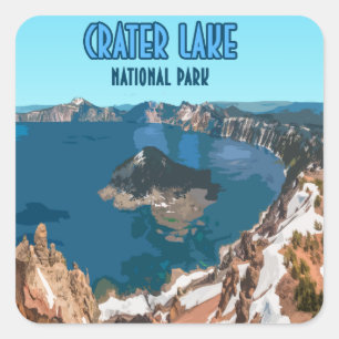 Krater Nationalpark California Vintag Quadratischer Aufkleber