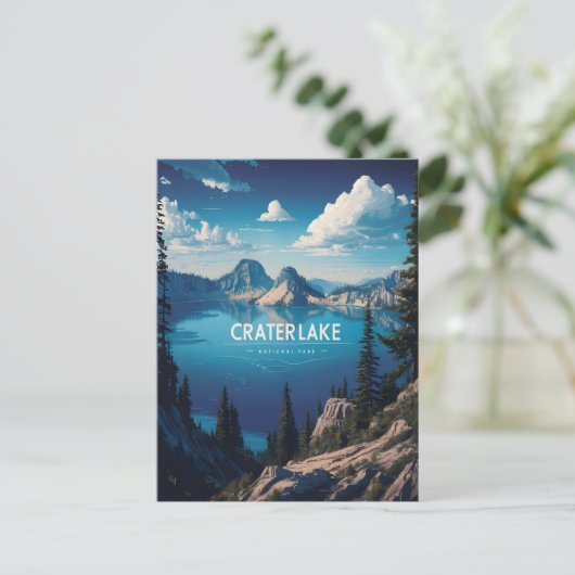 Krater Seen Tranquil Blue Postkarte (Stehend Vorderseite)