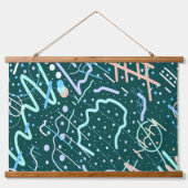 Krater und Kometen Wandteppich Mit Holzrahmen (Vorne)