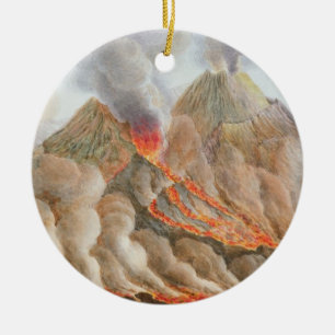 Krater vom Vesuv von einem ursprünglichen Zeichne Keramikornament