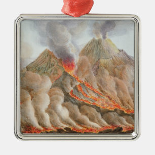 Krater vom Vesuv von einem ursprünglichen Zeichne Ornament Aus Metall