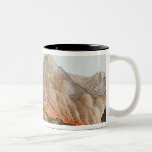 Krater vom Vesuv von einem ursprünglichen Zeichne Zweifarbige Tasse