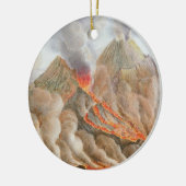 Krater vom Vesuv von einem ursprünglichen Zeichnen Keramikornament (Links)